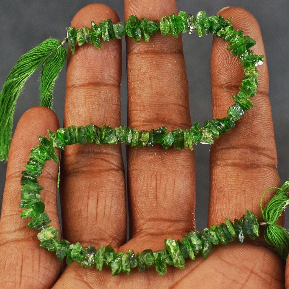 gemsmore:44 Carats Genuine Amazing Peridot Beads Strand Of 08"