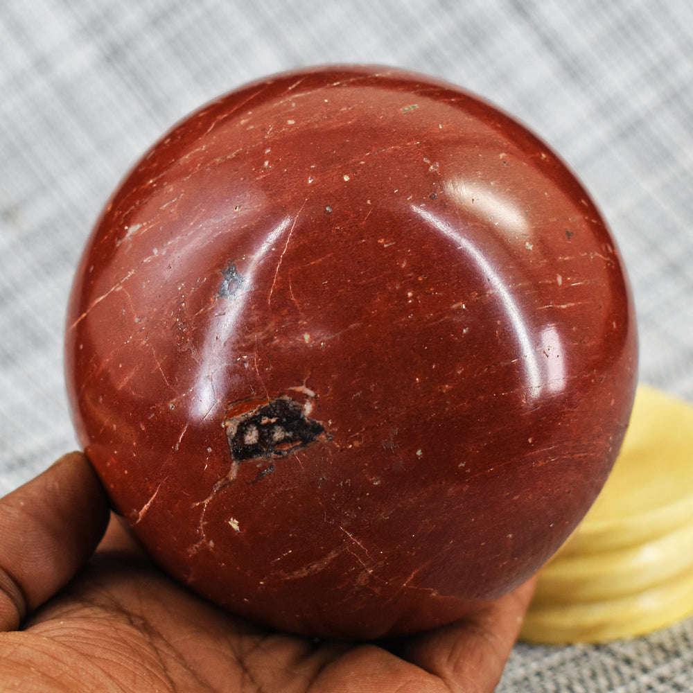 gemsmore:5385.00 Cts Red Jasper Hand Carved Crystal Healing Sphere - Huge Size