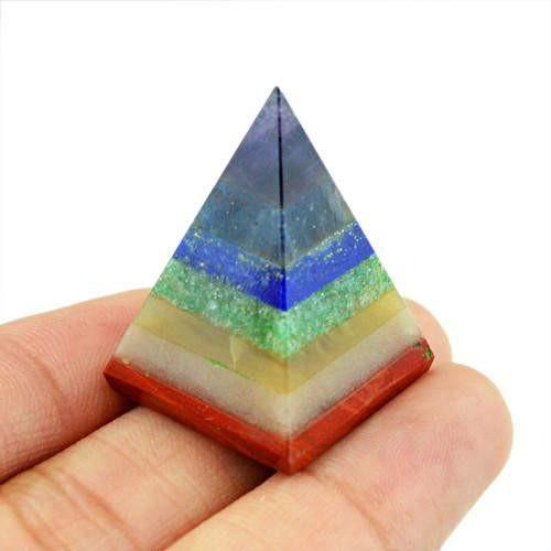 gemsmore:7 Chakra Multi Gems Best Healing Pyramid