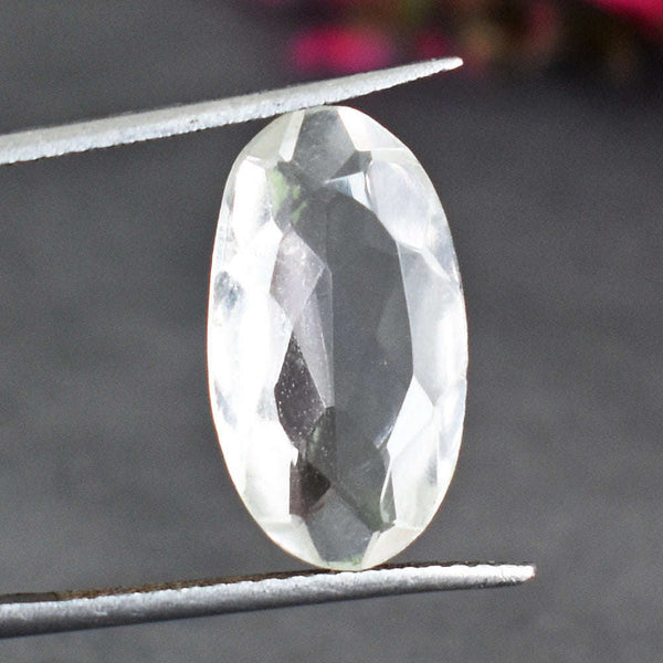 gemsmore:8 Cts Genuine White Quartz Faceted Gemstone