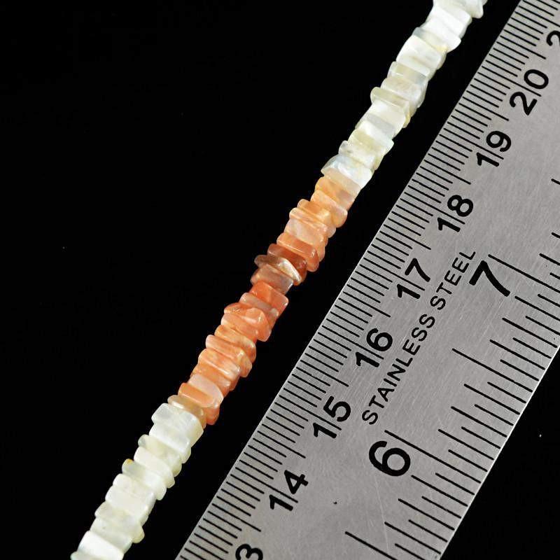 gemsmore:AAA Natural Multicolor Moonstone Untreated Beads Strand