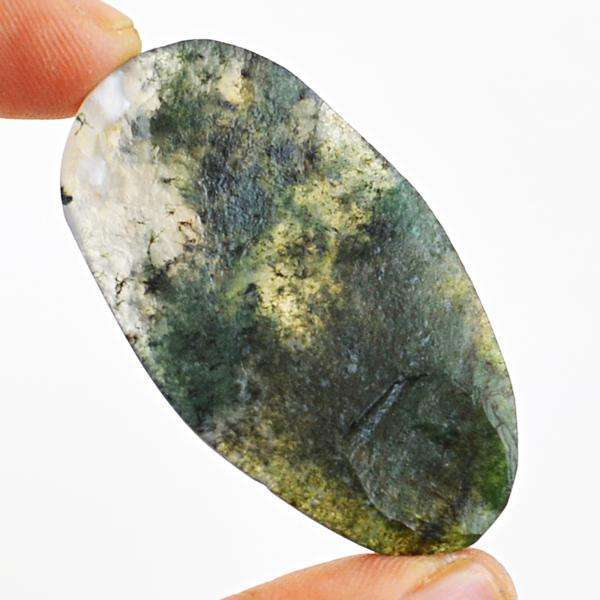 gemsmore:Aamzing Genuine Green Moss Agate Druzy Untreated Loose Gemstone