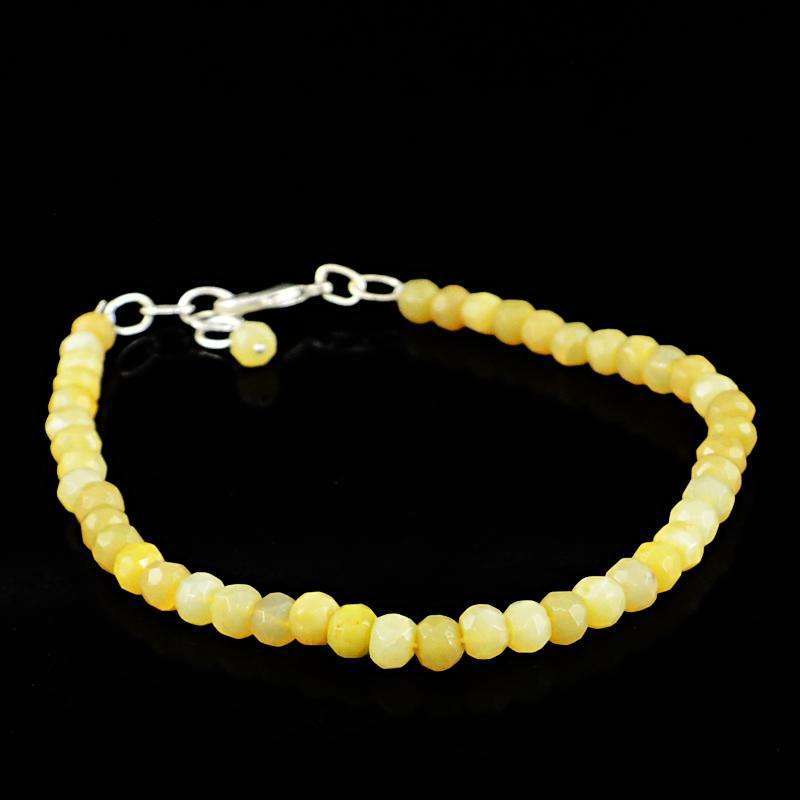 gemsmore:Agate Bracelet - Natural Round Shape Faceted Beads