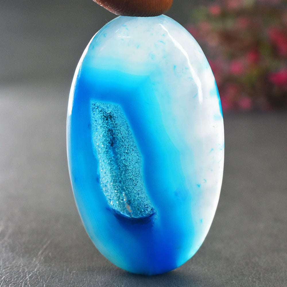 gemsmore:Amazing 103 Carats Genuine Blue Druzy Onyx Gemstone
