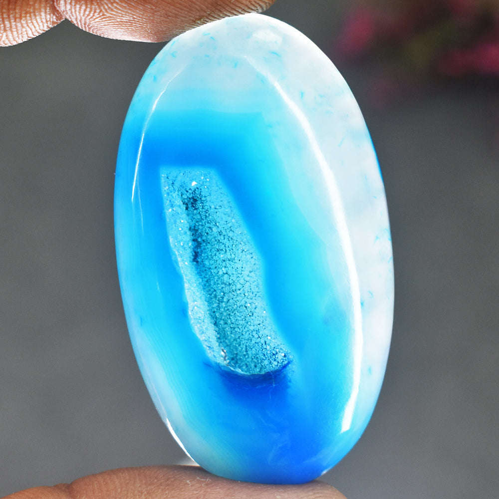 gemsmore:Amazing 103 Carats Genuine Blue Druzy Onyx Gemstone