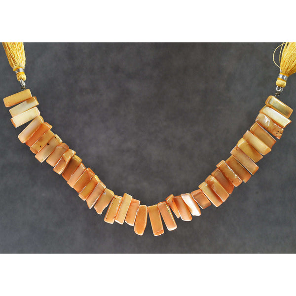 gemsmore:Amazing 142 Carats 09 Inches Genuine Abalone Flat Beads Strand