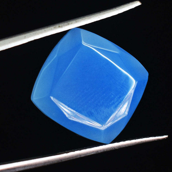 gemsmore:Amazing 15 Cts Genuine Blue Chalcedony Faceted Gem