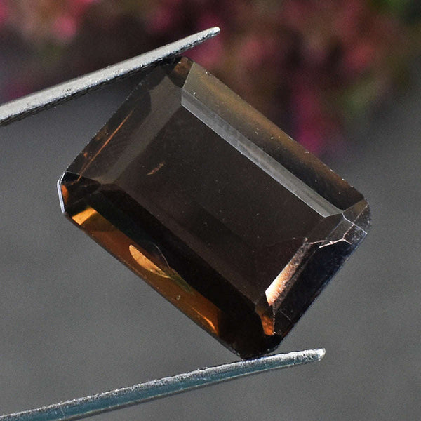 gemsmore:Amazing 19 Cts Genuine Smoky Quartz Faceted Gemstone