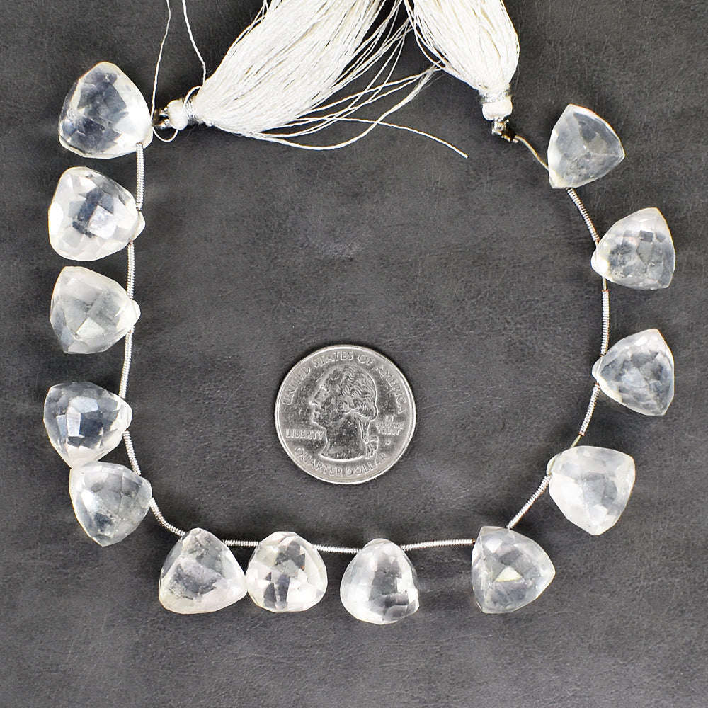 gemsmore:Amazing 237 Carats Genuine White Topaz Beads Strand Of 09 Inches