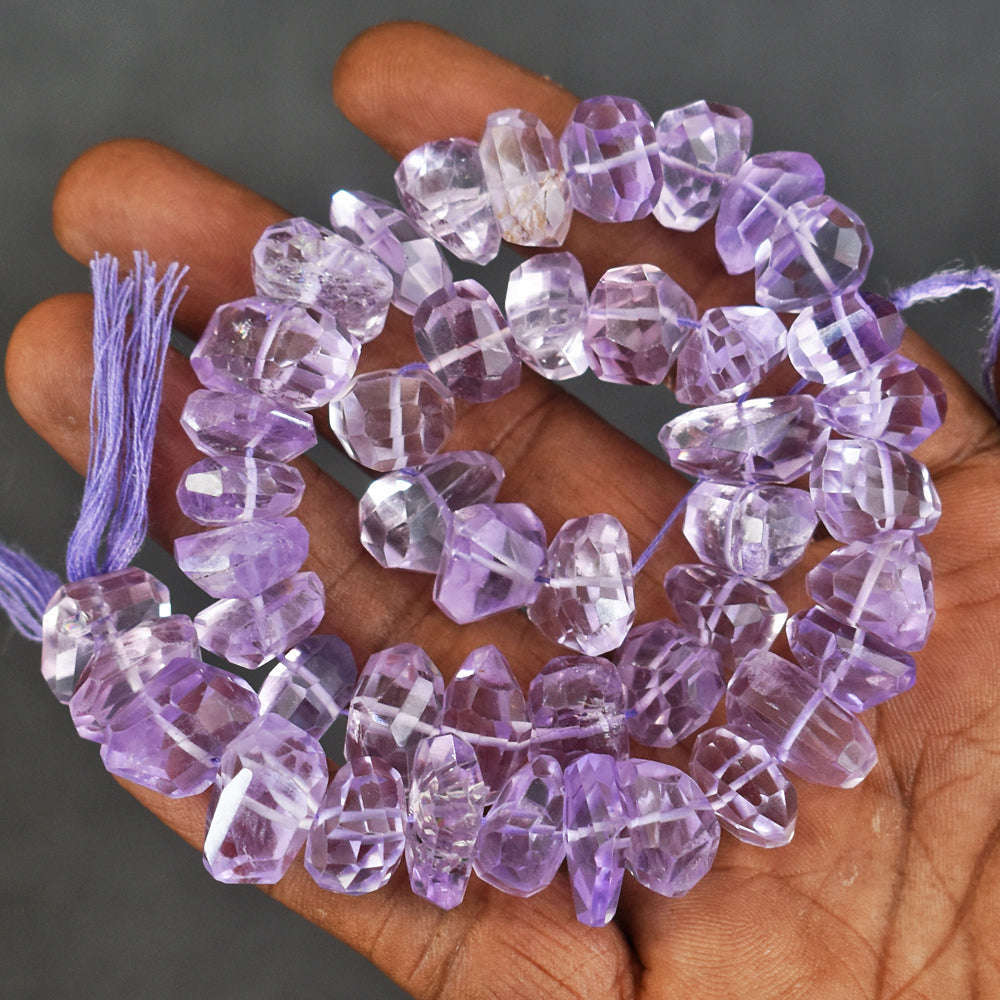 gemsmore:Amazing 363 Carats 14 Inches Genuine Amethyst Beads Strand