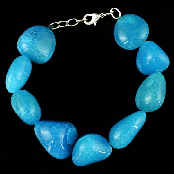 gemsmore:Amazing Agate Bracelet Natural Untreated Beads