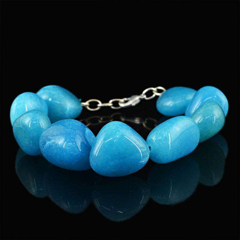 gemsmore:Amazing Agate Bracelet Natural Untreated Beads