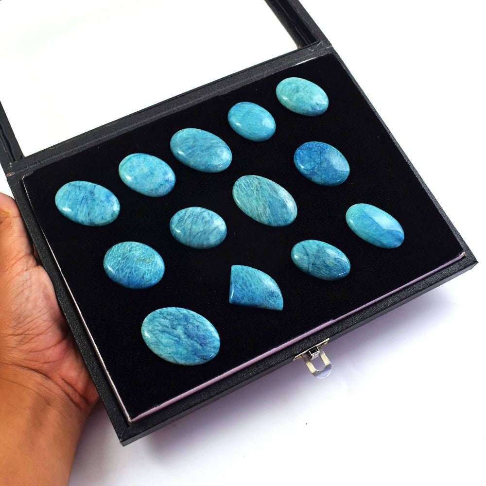 gemsmore:Amazing Amazonite  Untreated Gemstone Cabochon Lot