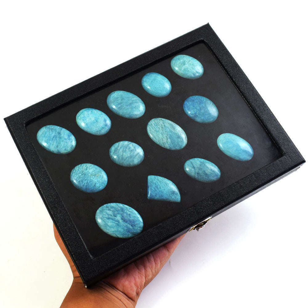 gemsmore:Amazing Amazonite  Untreated Gemstone Cabochon Lot