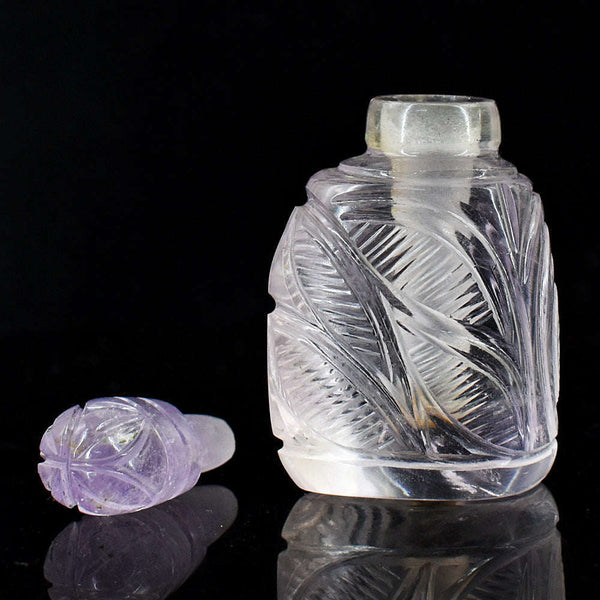 gemsmore:Amazing Ametrine Hand Carved Genuine Crystal Gemstone Carving Perfume Bottle