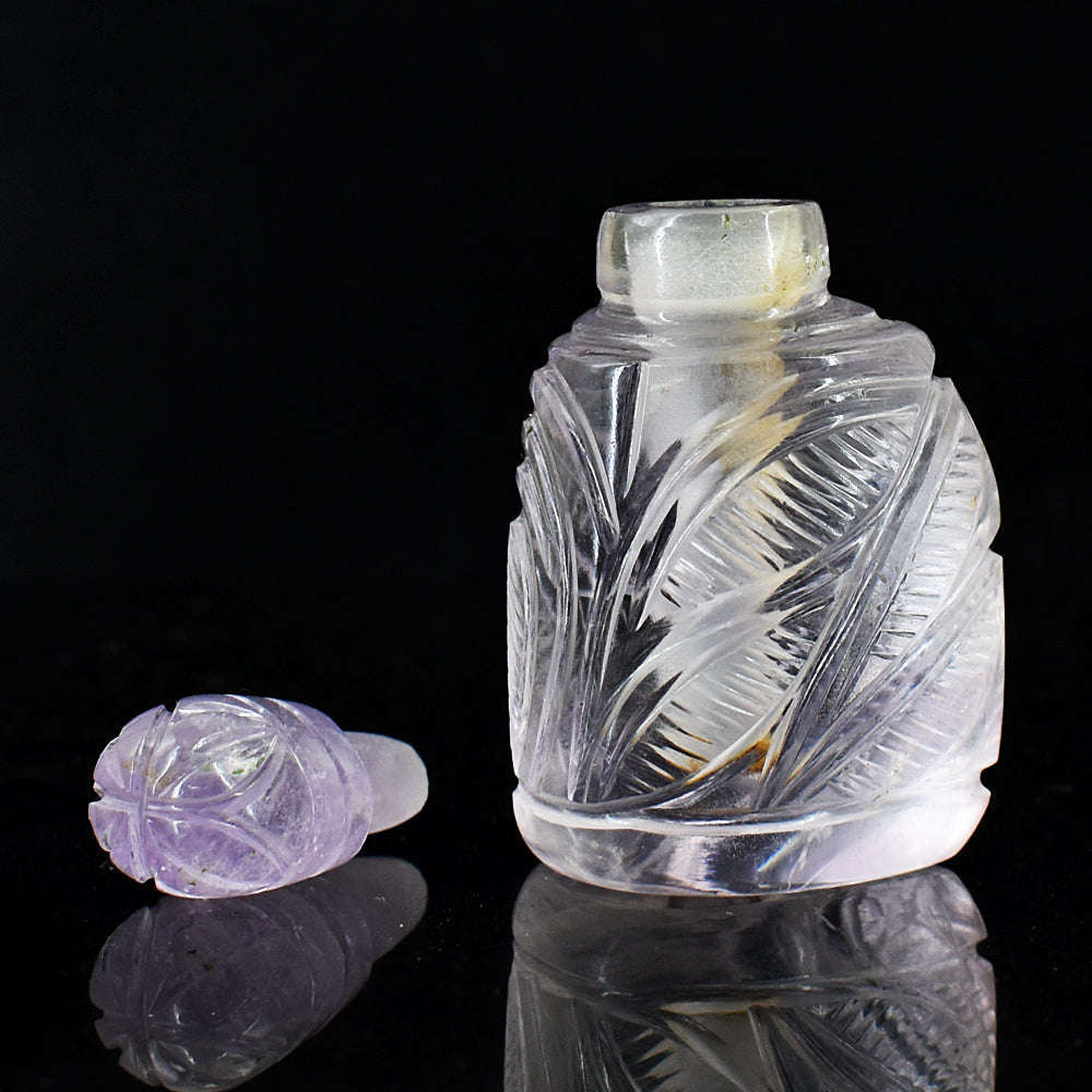 gemsmore:Amazing Ametrine Hand Carved Genuine Crystal Gemstone Carving Perfume Bottle