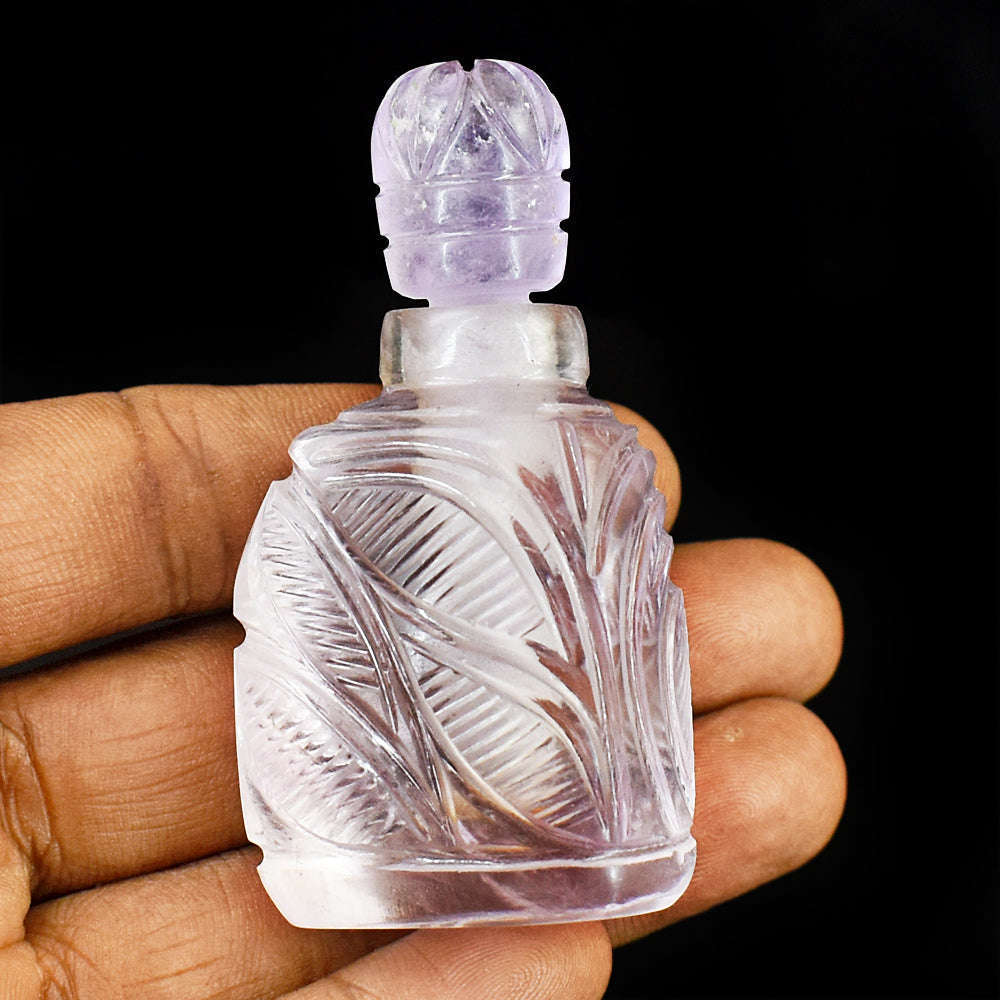 gemsmore:Amazing Ametrine Hand Carved Genuine Crystal Gemstone Carving Perfume Bottle