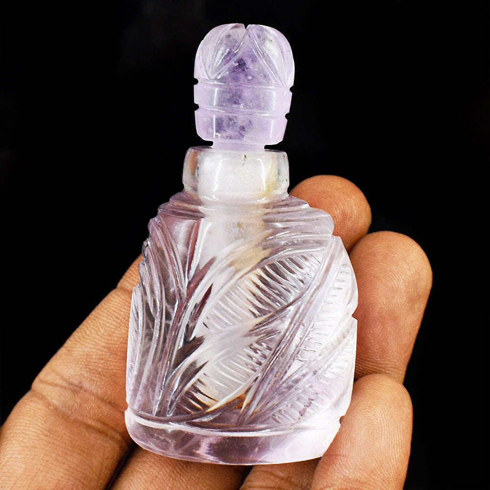 gemsmore:Amazing Ametrine Hand Carved Genuine Crystal Gemstone Carving Perfume Bottle