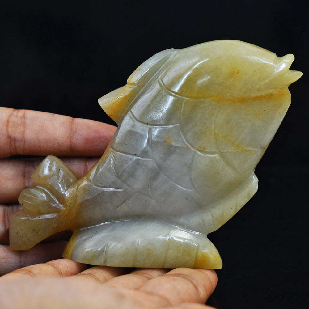 gemsmore:Amazing Aventurine Hand Carved Genuine Crystal Gemstone Carving Fish