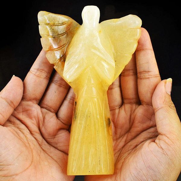 gemsmore:Amazing Aventurine Hand Carved Healing Praying Angel