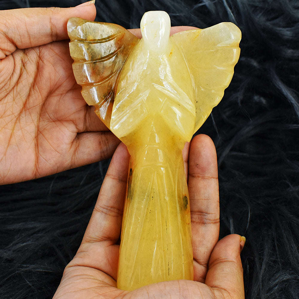 gemsmore:Amazing Aventurine Hand Carved Healing Praying Angel