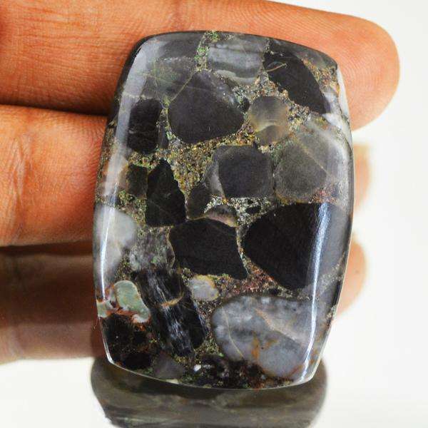 gemsmore:Amazing Black Conglomerate Jasper Untreated Loose Gemstone