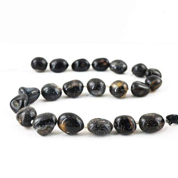 gemsmore:Amazing Black Onyx Beads Strand - Natural Drilled