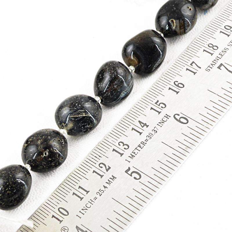 gemsmore:Amazing Black Onyx Beads Strand - Natural Drilled