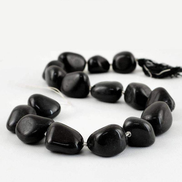 gemsmore:Amazing Black Onyx Beads Strand - Natural Drilled