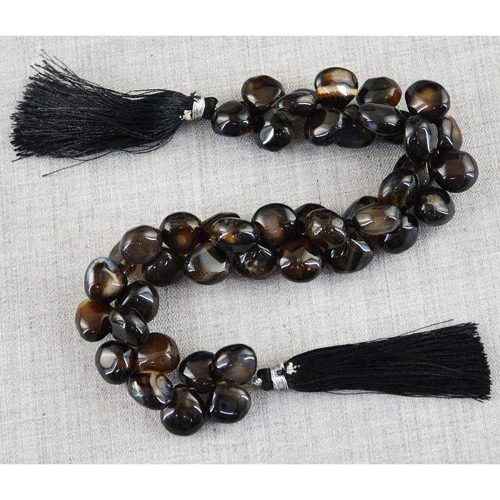 gemsmore:Amazing Black Onyx Beads Strand - Natural Drilled