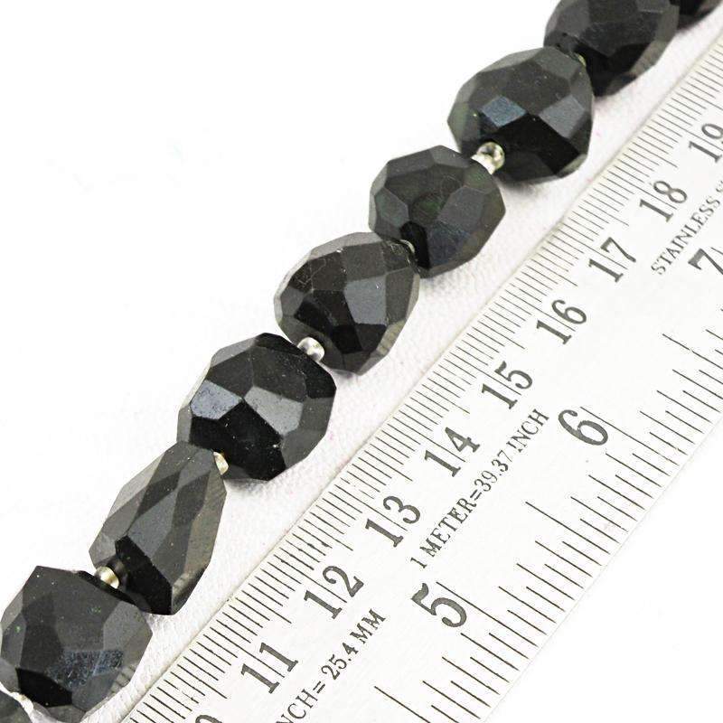 gemsmore:Amazing Black Spinel Drilled Beads Strand Natural Faceted