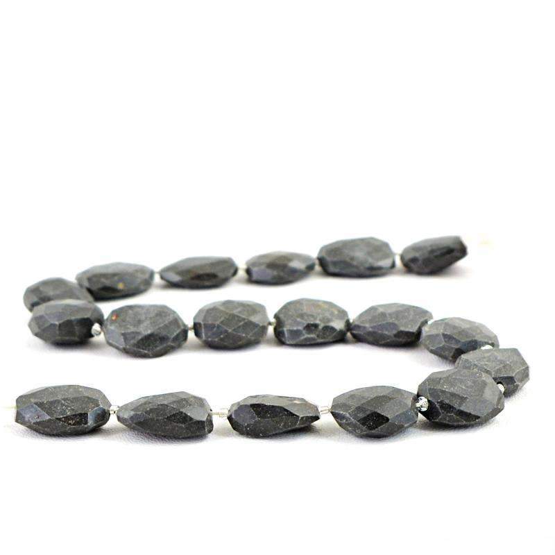 gemsmore:Amazing Black Spinel Drilled Beads Strand Natural Faceted