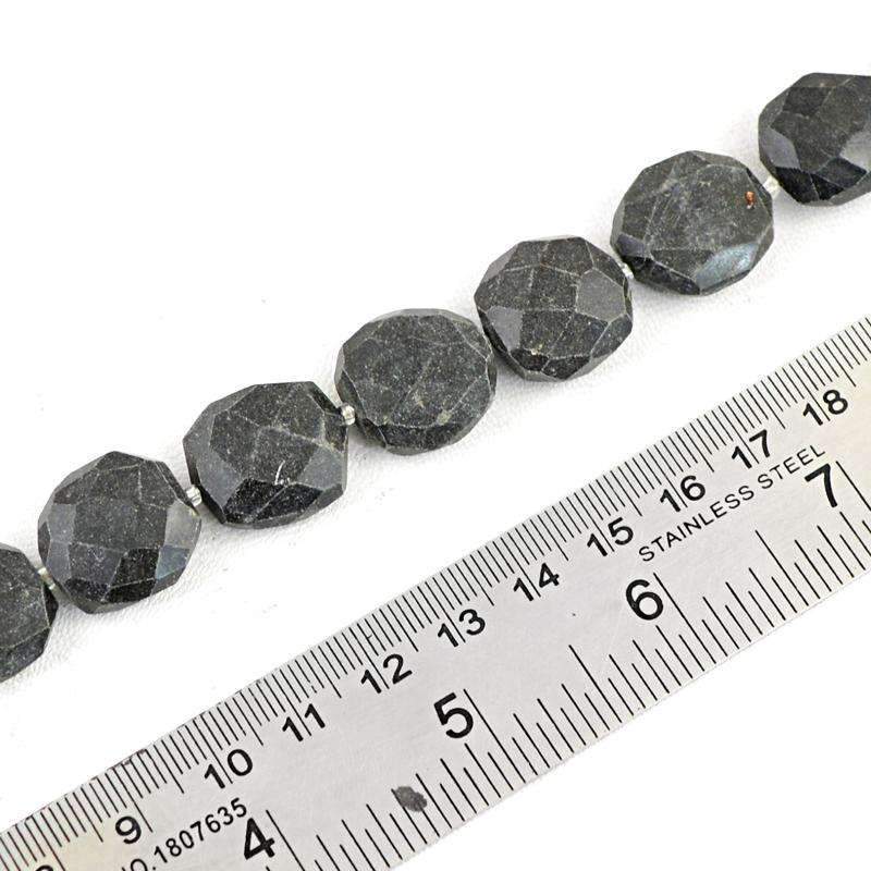 gemsmore:Amazing Black Spinel Drilled Beads Strand Natural Faceted