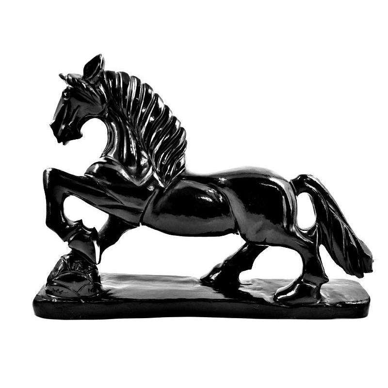 gemsmore:Amazing Black Spinel Hand Carved Horse Statue - Genuine