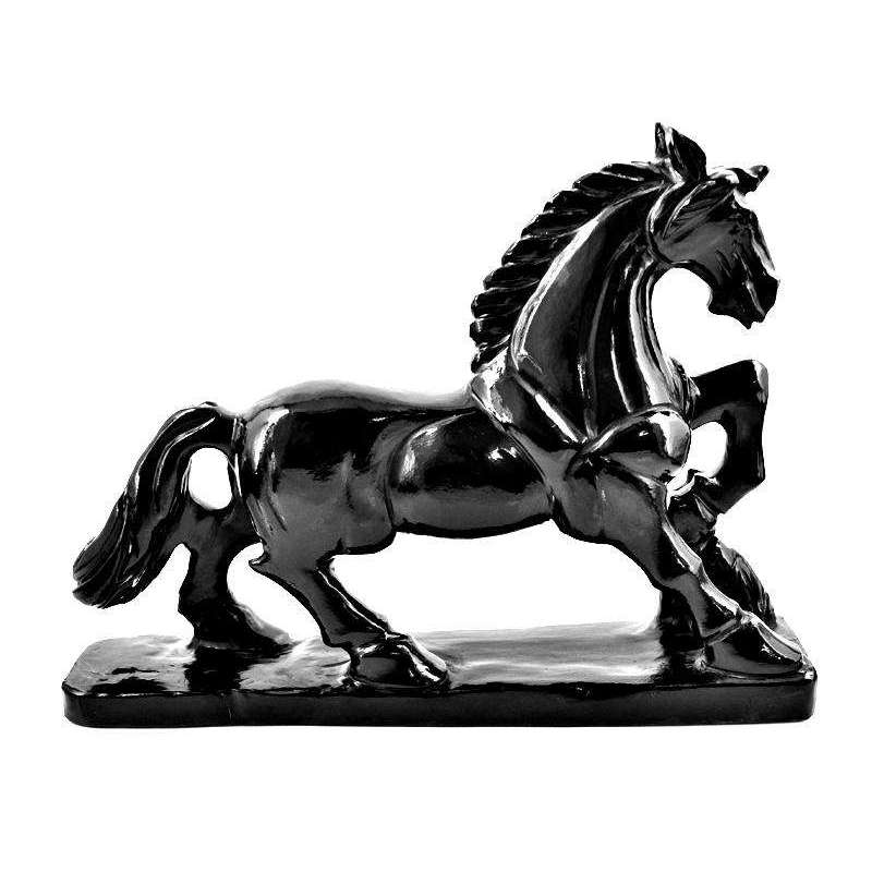 gemsmore:Amazing Black Spinel Hand Carved Horse Statue - Genuine