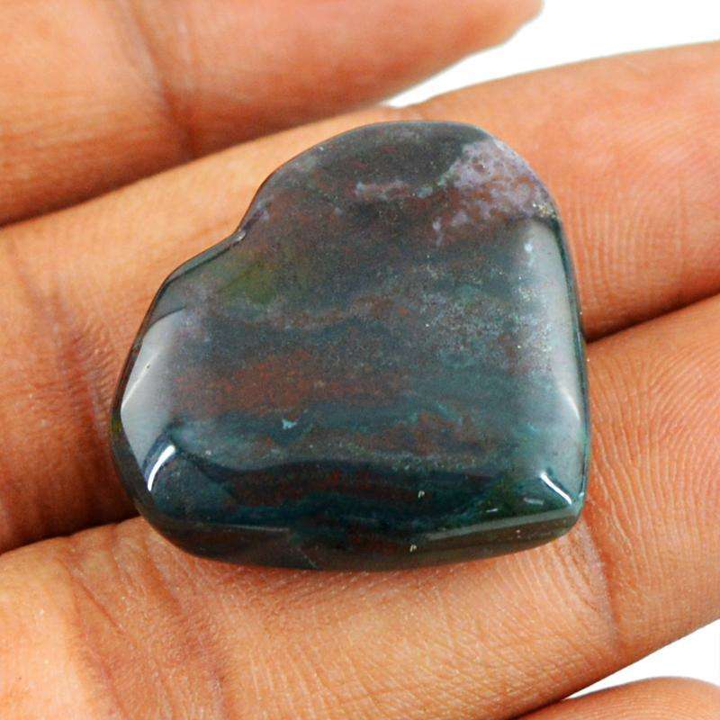 gemsmore:Amazing Blood Green jasper Gemstone Natural Heart Shape