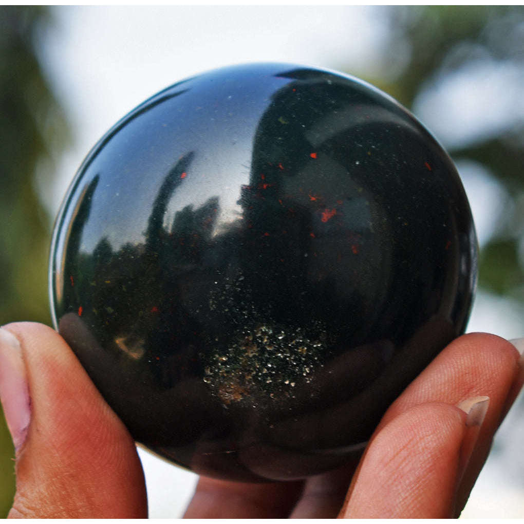gemsmore:Amazing Bloodstone Healing Carved Sphere