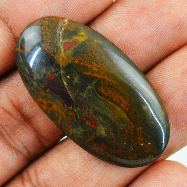 gemsmore:Amazing Bloodstone Oval Shape Untreated Loose Gemstone