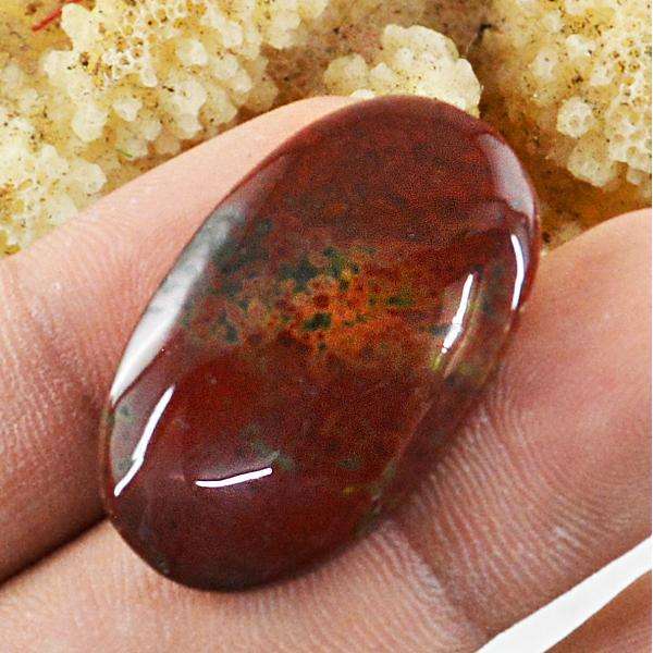 gemsmore:Amazing Bloodstone Oval Shape Untreated Loose Gemstone