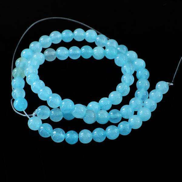 gemsmore:Amazing Blue Chalcedony Drilled Beads Strand
