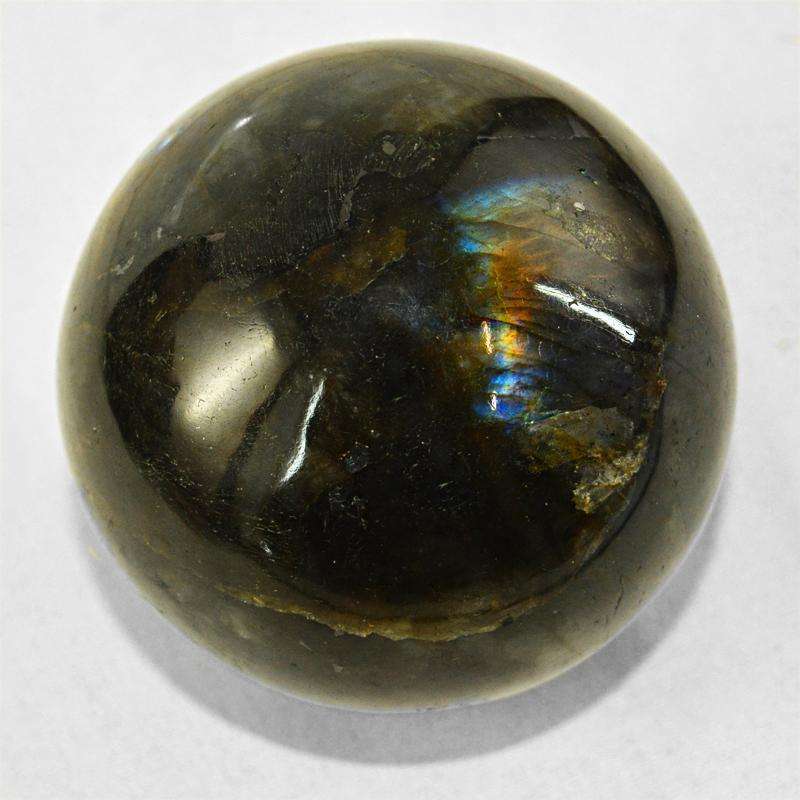 gemsmore:Amazing Blue Flash Labradorite Hand Carved Crystal Healing Sphere