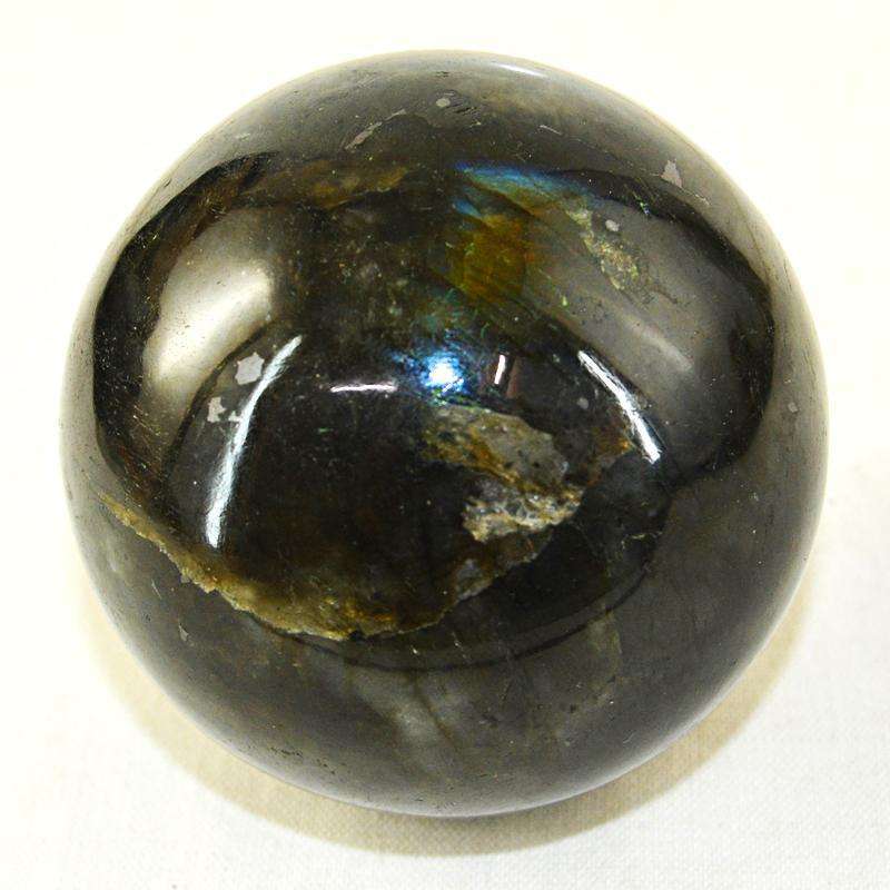 gemsmore:Amazing Blue Flash Labradorite Hand Carved Crystal Healing Sphere