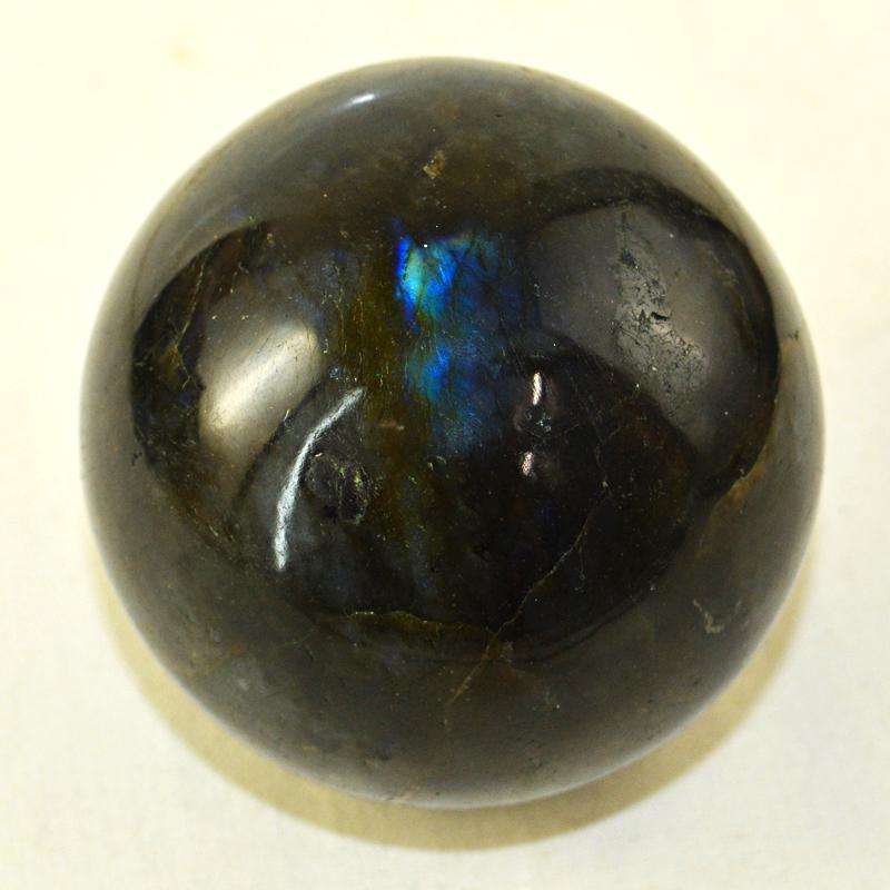 gemsmore:Amazing Blue Flash Labradorite Hand Carved Crystal Healing Sphere