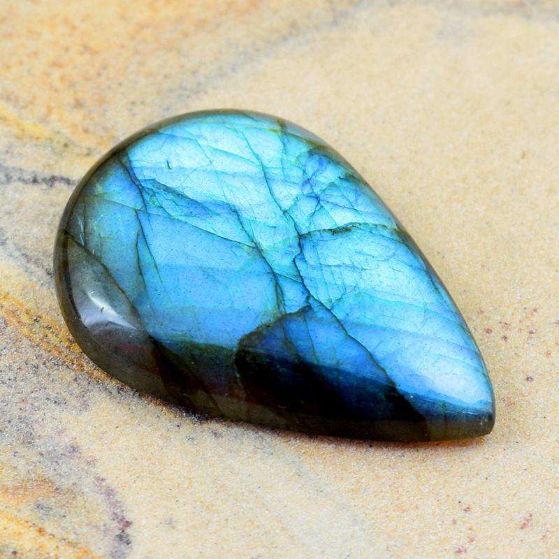 gemsmore:Amazing Blue Flash Pear Shape Labradorite Loose Gemstone