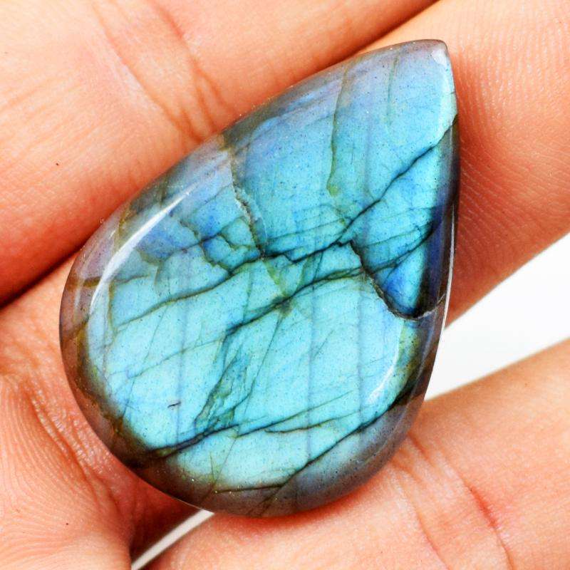 gemsmore:Amazing Blue Flash Pear Shape Labradorite Loose Gemstone