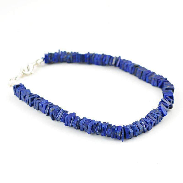 gemsmore:Amazing Blue Lapis Lazuli Beads Bracelet - Natural Untreated Beads