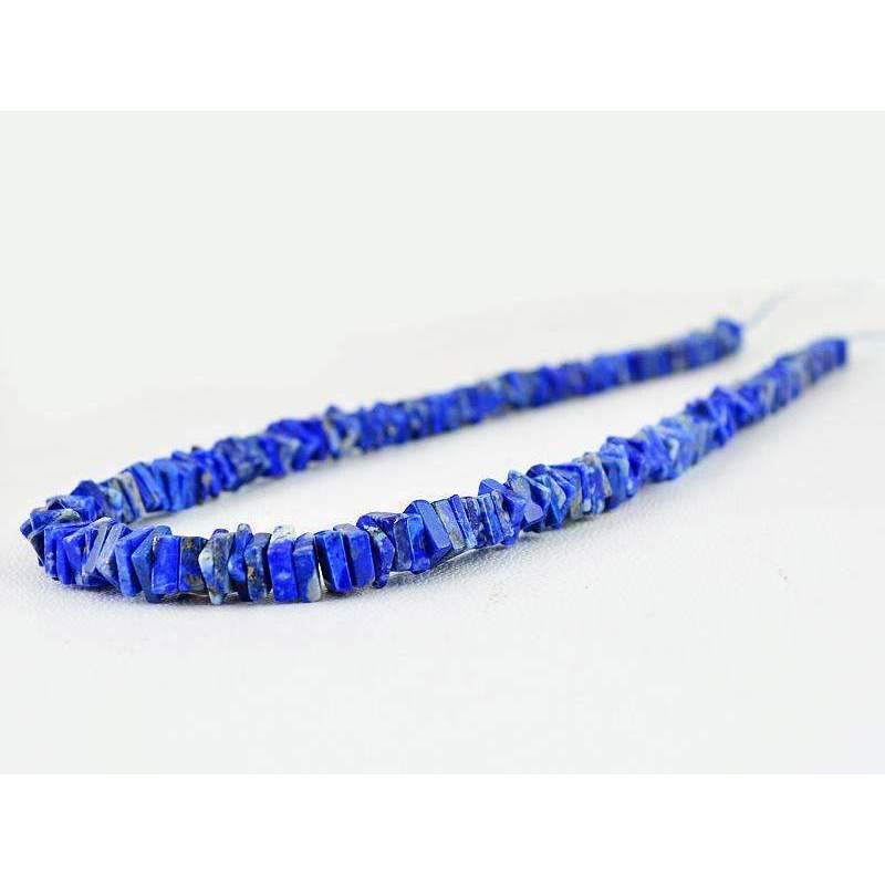 gemsmore:Amazing Blue Lapis Lazuli Beads Strand - Natural Drilled