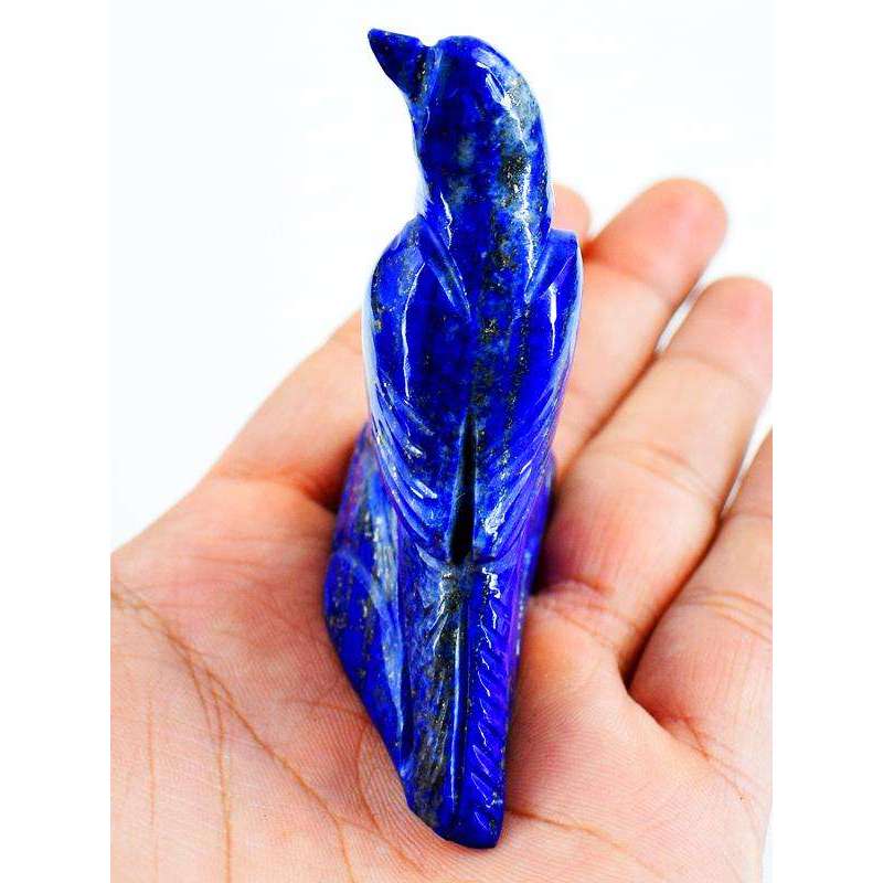 gemsmore:Amazing Blue Lapis Lazuli Hand Carved Bird Statue
