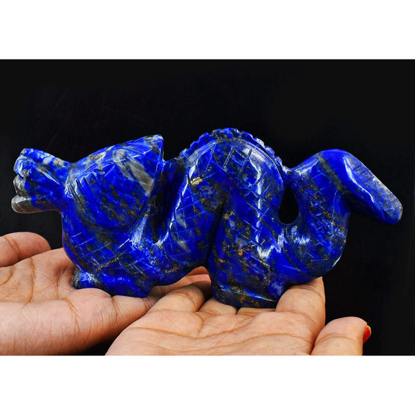 gemsmore:Amazing Blue Lapis Lazuli Hand Carved Dragon Carving Real Gemstone