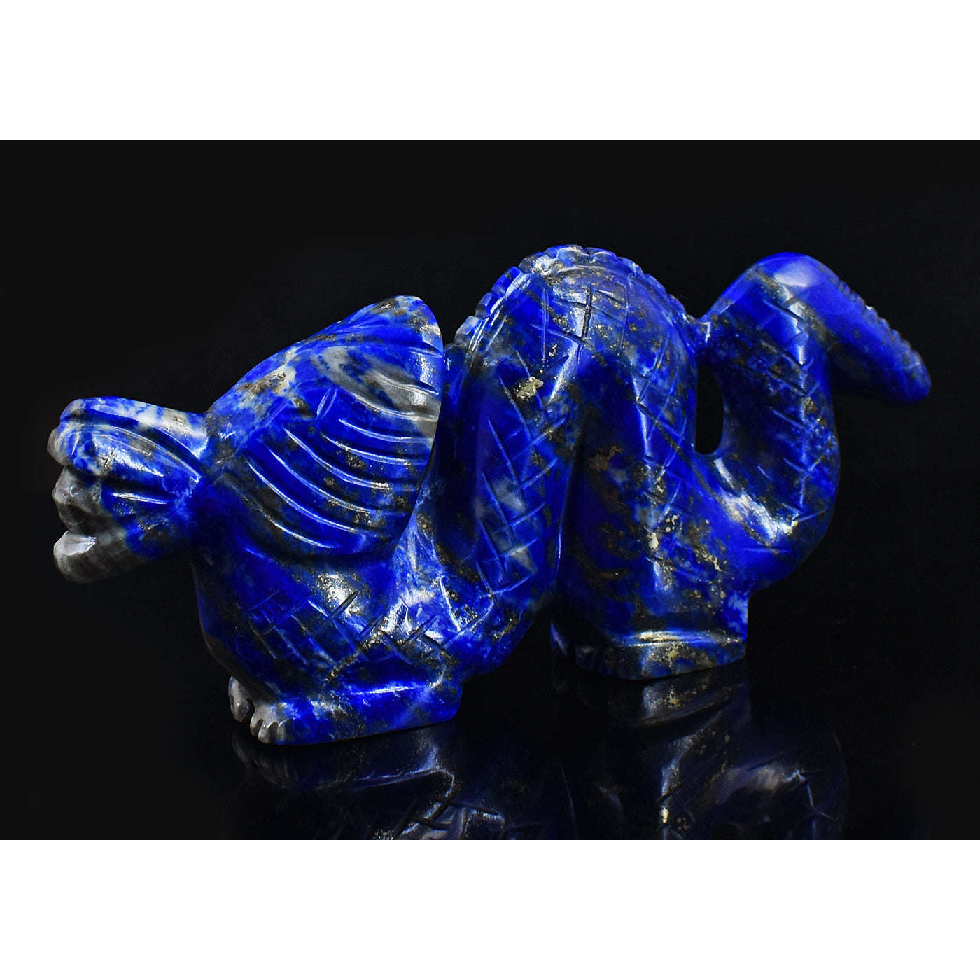 gemsmore:Amazing Blue Lapis Lazuli Hand Carved Dragon Carving Real Gemstone